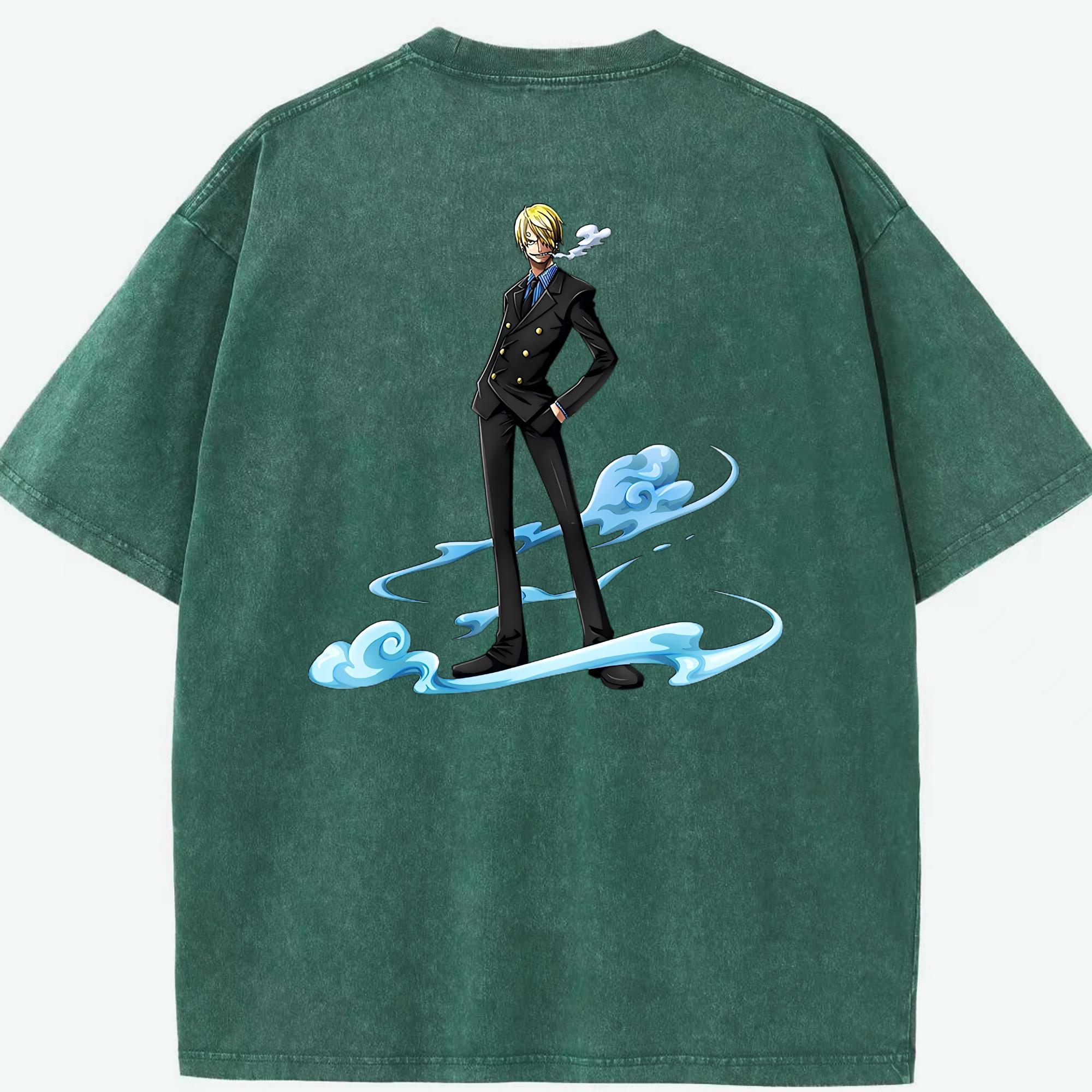 ワンピース サンジ ONE PIECE Sanji 綿100% ヴィンテージ風 半袖Tシャツ（背面プリント）